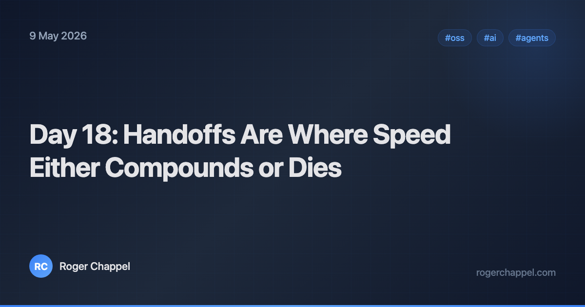 Day 18: Handoffs Are Where Speed Either Compounds or Dies