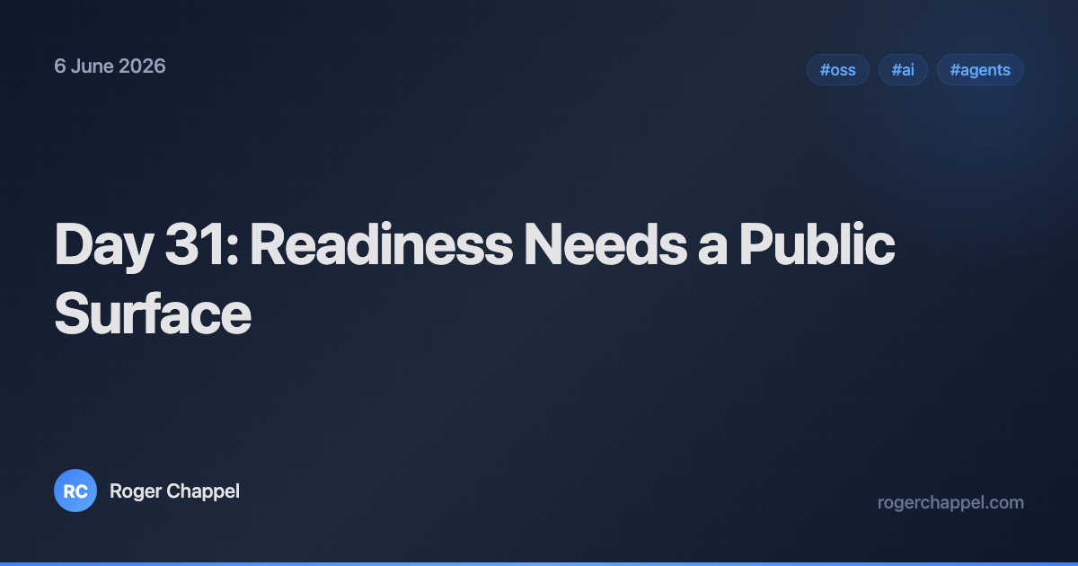 Day 31: Readiness Needs a Public Surface