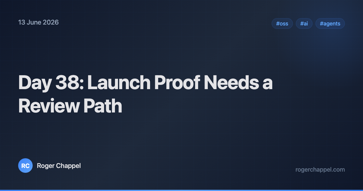 Day 38: Launch Proof Needs a Review Path