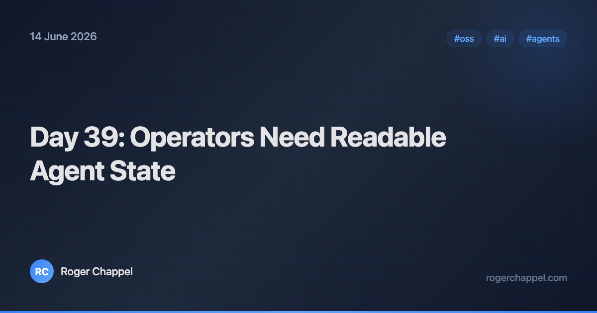 Day 39: Operators Need Readable Agent State