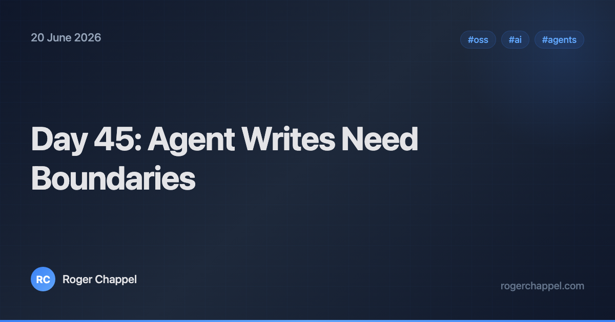 Day 45: Agent Writes Need Boundaries