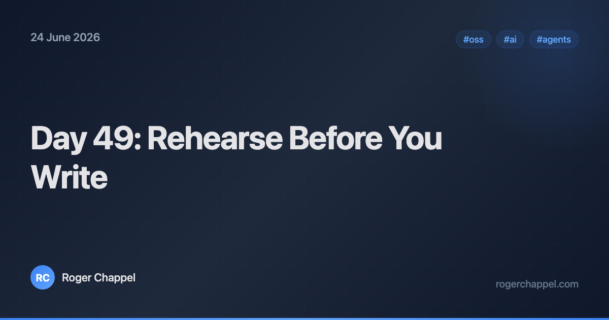 Day 49: Rehearse Before You Write