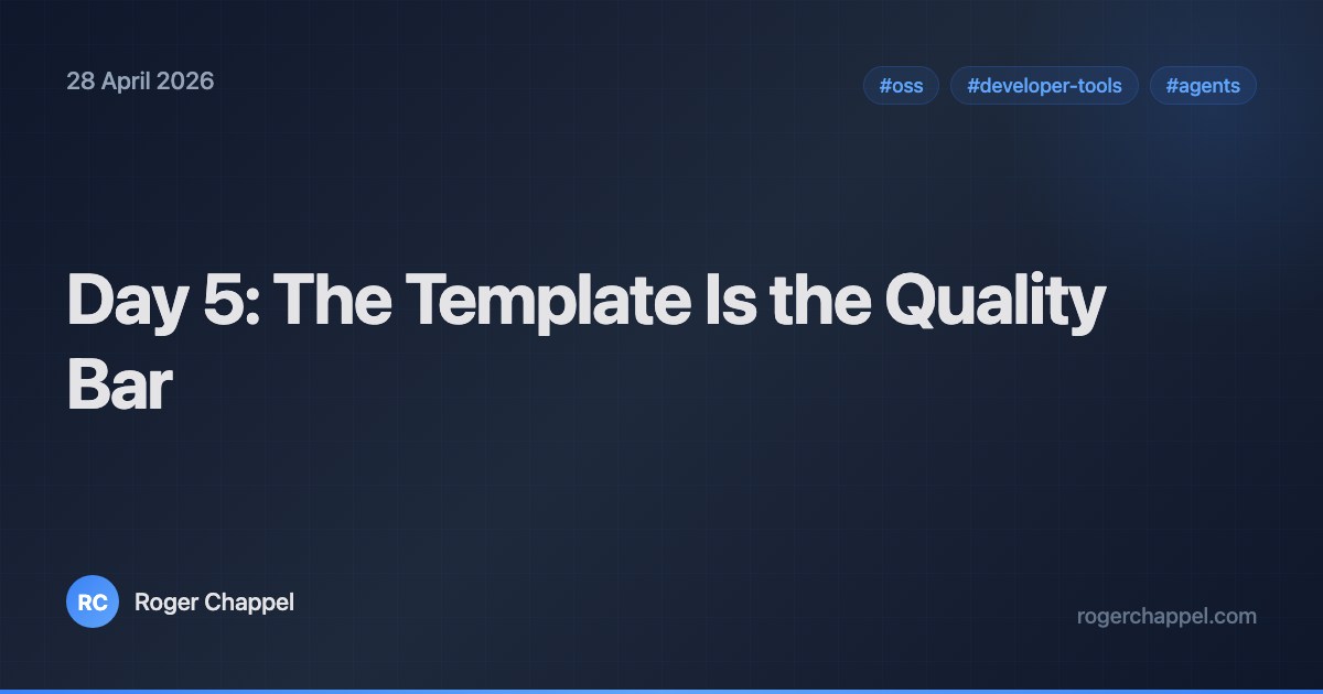 Day 5: The Template Is the Quality Bar